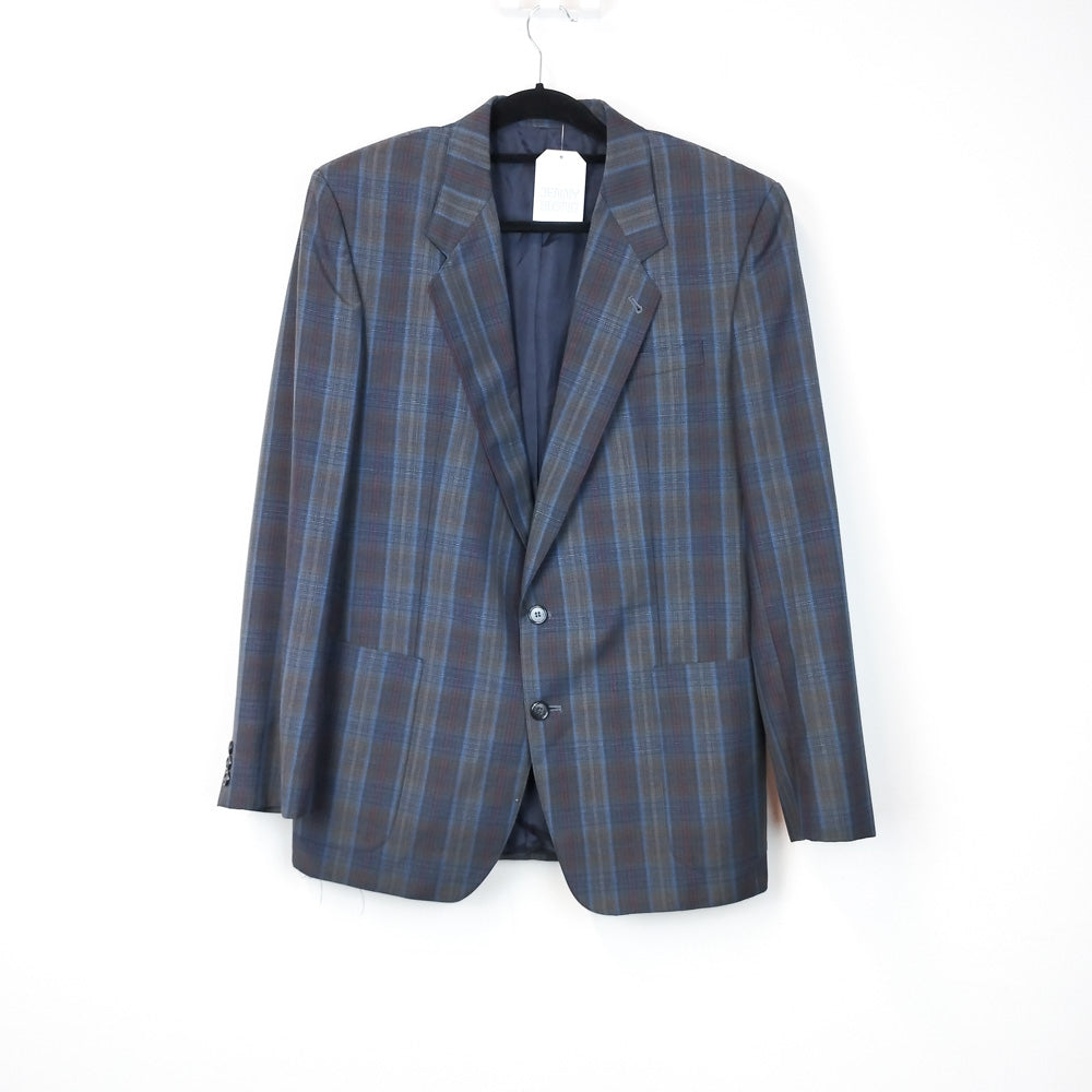 VIN-OUTW-31061 Vintage σακάκι γκρι καρό S