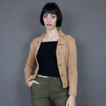 VIN-KNIT-20735 Vintage πλεκτή ζακέτα μπεζ XS-S