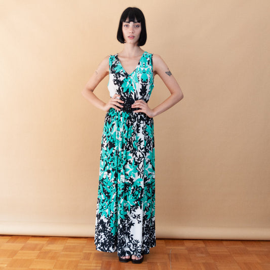 VIN-DR-24089 Vintage φόρεμα εμπριμέ L-XL