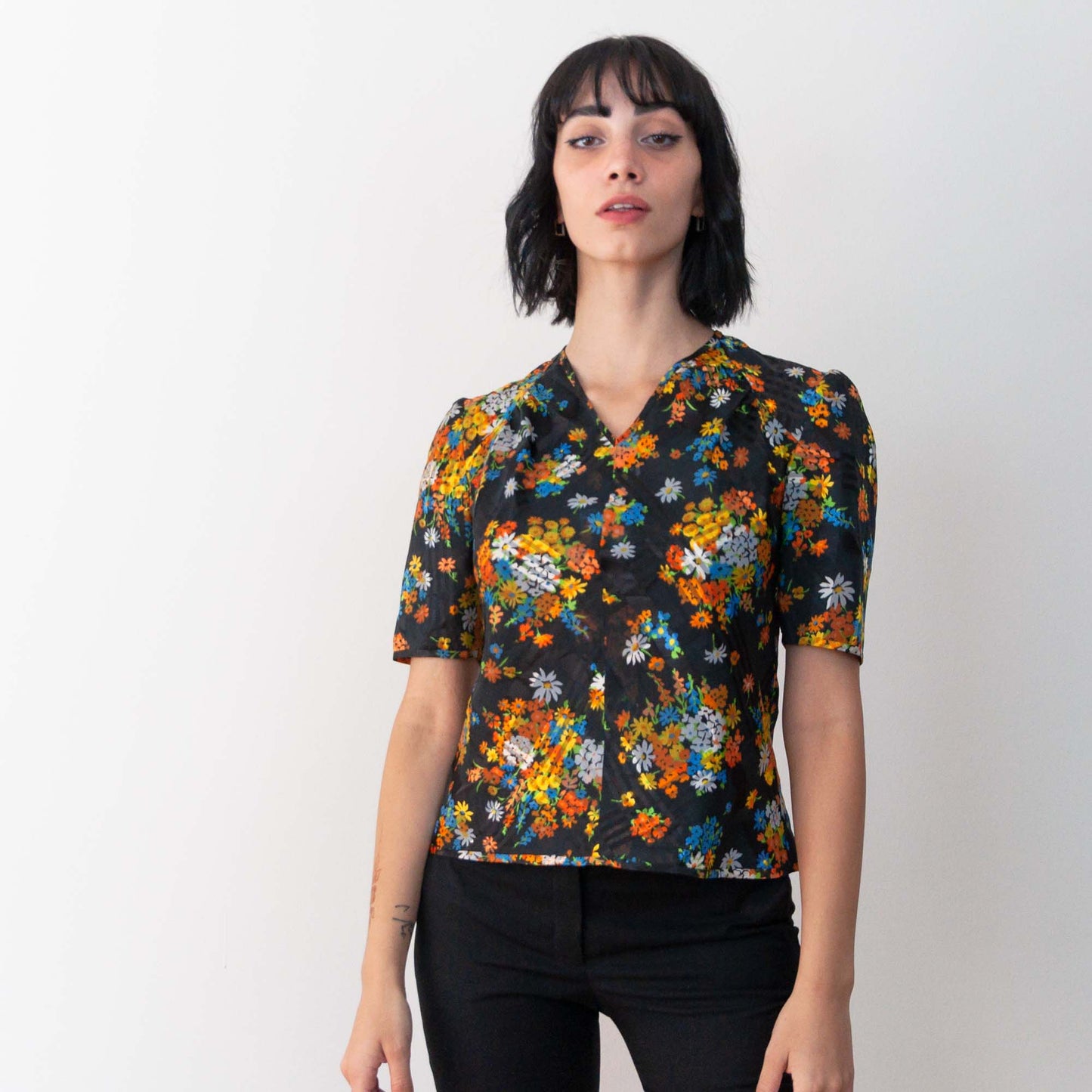 VIN-BLO-18363 Vintage πουκάμισο floral Μ