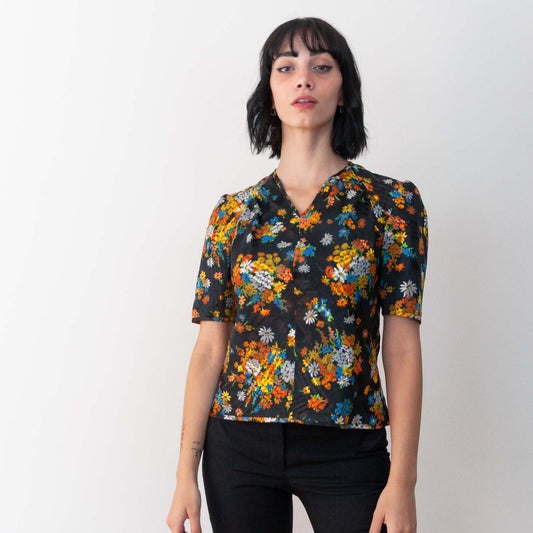 VIN-BLO-18363 Vintage πουκάμισο floral Μ