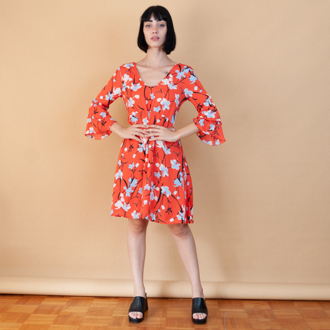 VIN-DR-24109 Vintage φόρεμα φλοράλ M