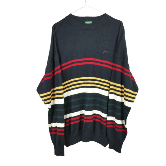 VIN-KNIT-28941 Vintage πλεκτή μπλούζα μπλε XL