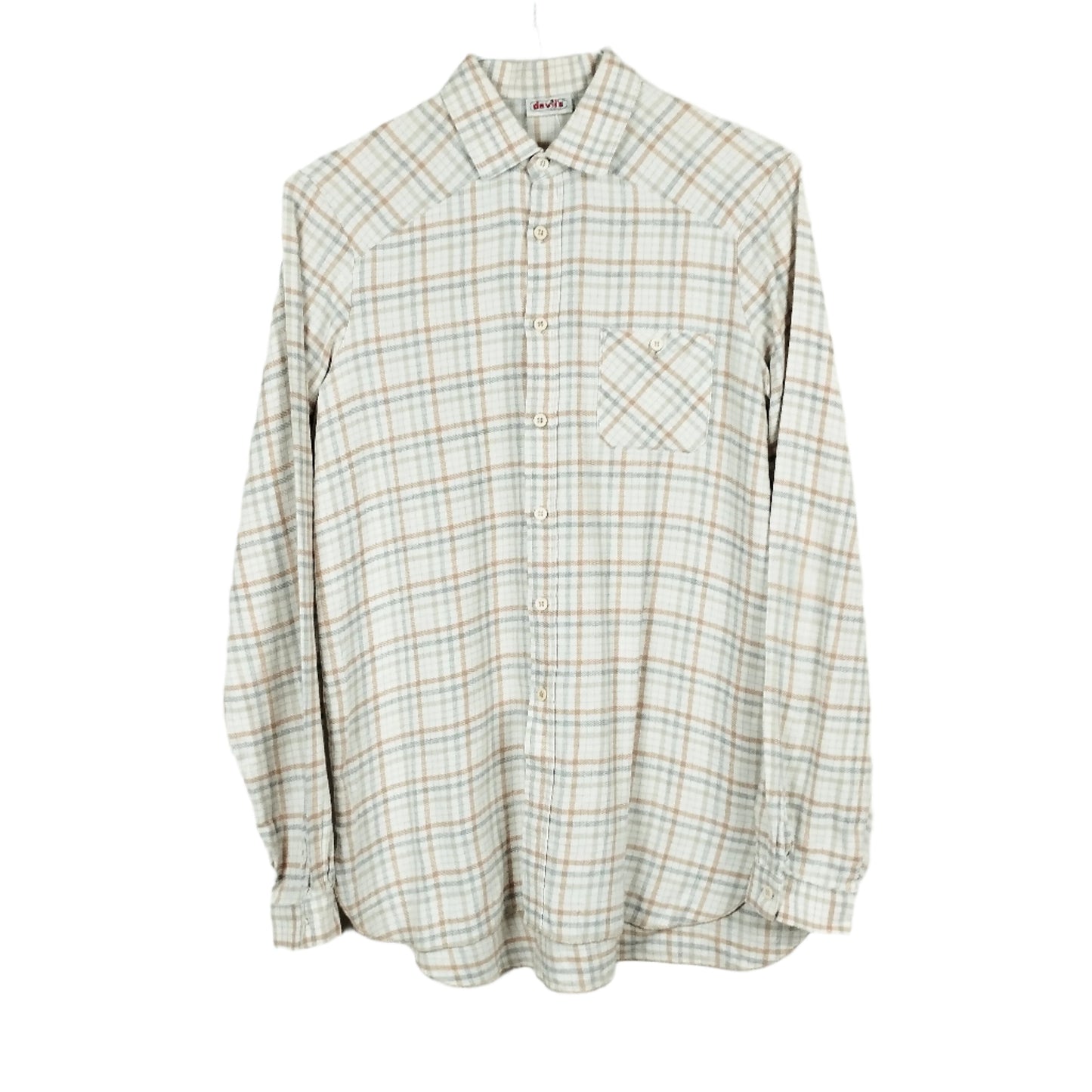 VIN-SHI-29092 Vintage πουκάμισο καρό βαμβακερό S