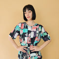 VIN-BLO-27500 Vintage πουκάμισο floral L-XL