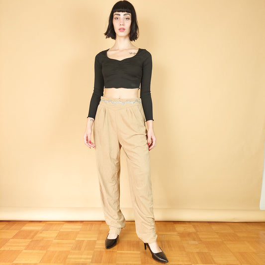 VIN-TR-25390 Vintage παντελόνι suede L