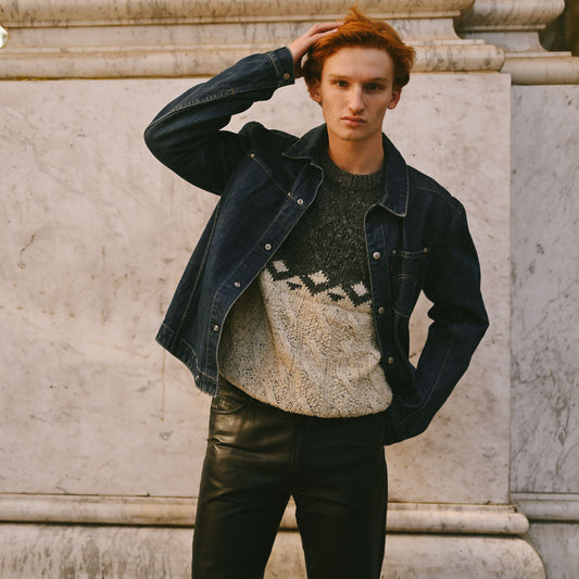 VIN-KNIT-28791 Vintage πλεκτή μπλούζα S