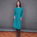 VIN-DR-33578 Vintage φόρεμα σμαραγδί M-L