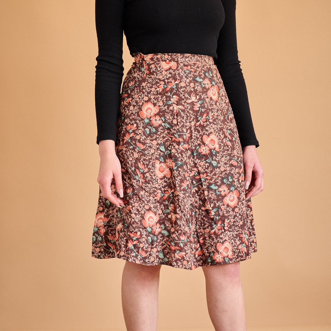 VIN-SKI-14998 Vintage φούστα floral print XS