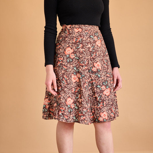 VIN-SKI-14998 Vintage φούστα floral print XS