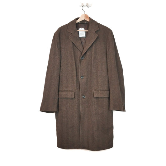 VIN-OUTW-33295 Vintage παλτό μάλλινο καφέ M