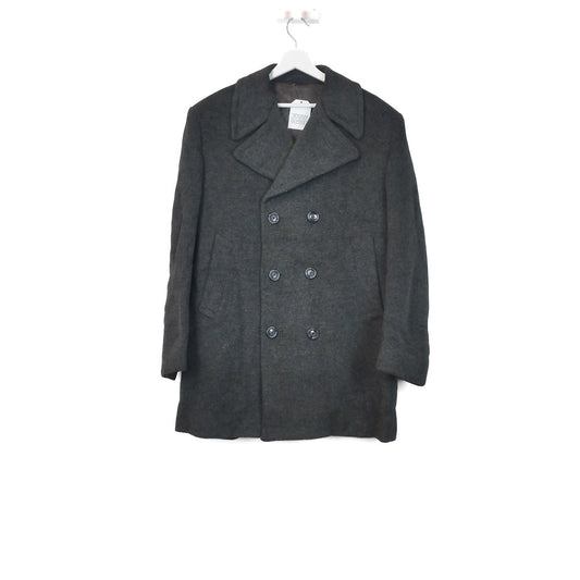 VIN-OUTW-33299 Vintage μάλλινο παλτό σταυροκουμπωτό unisex M-L