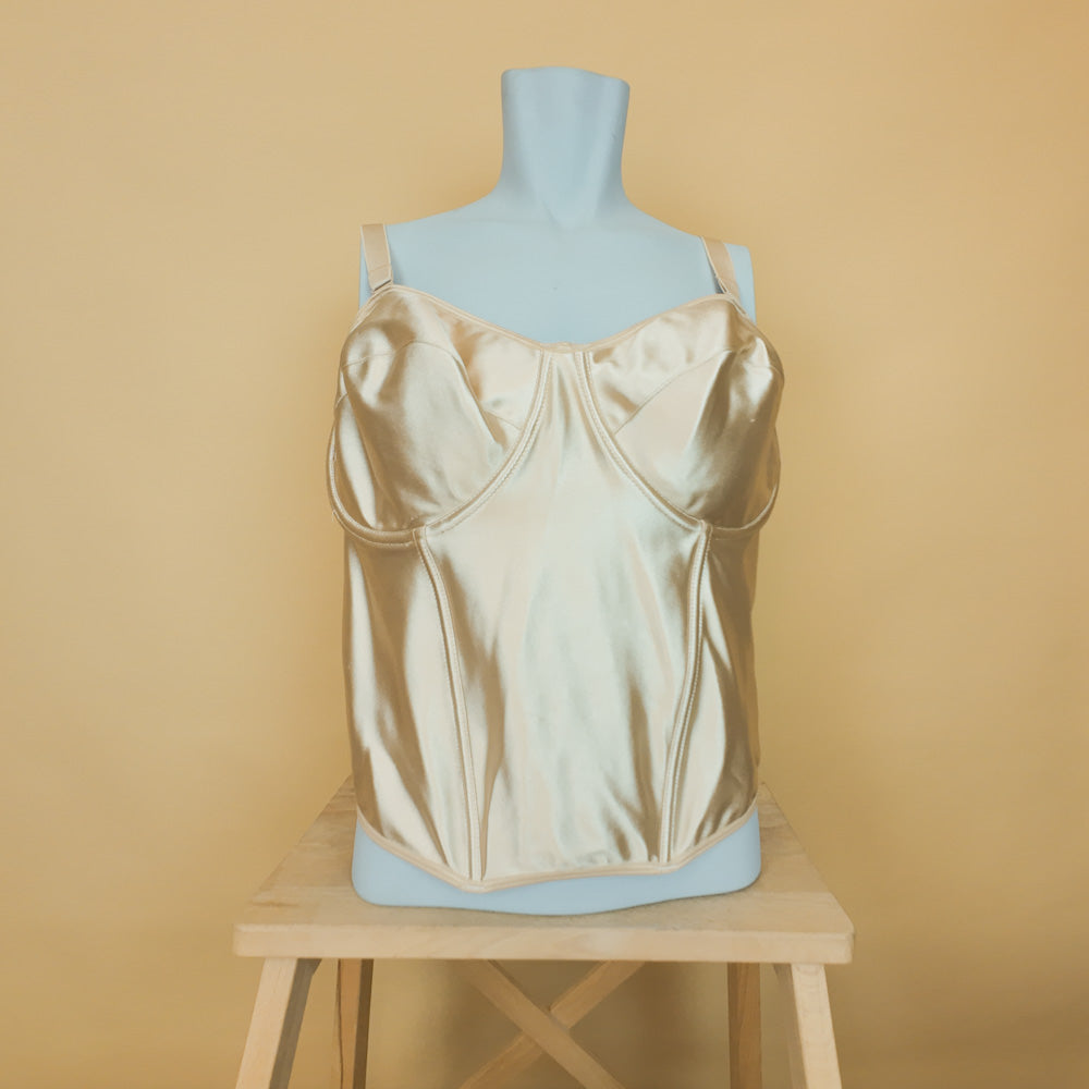 VIN-BLO-35663 Deadstock κορσές μπεζ σατινέ Helen Lingerie 90D
