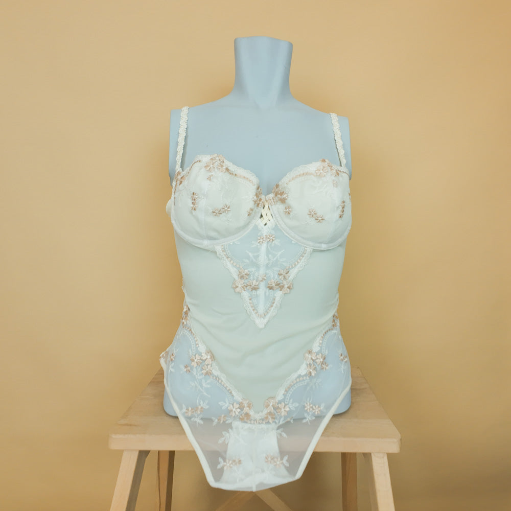 VIN-BLO-35712 Deadstock κορμάκι σαμπανί Miss Rosy 75B