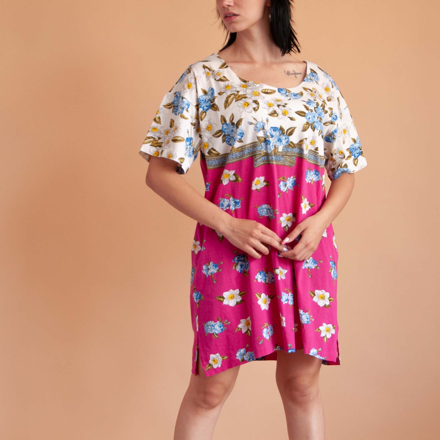 VIN-DR-16496 Vintage φόρεμα flower print L