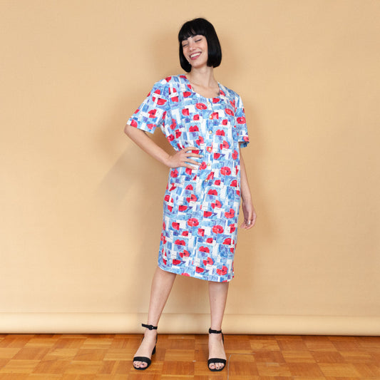 VIN-DR-22371 Vintage φόρεμα φλοράλ L