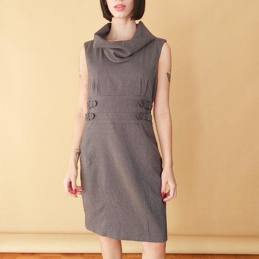 VIN-DR-25278 Vintage φόρεμα γκρι M-L
