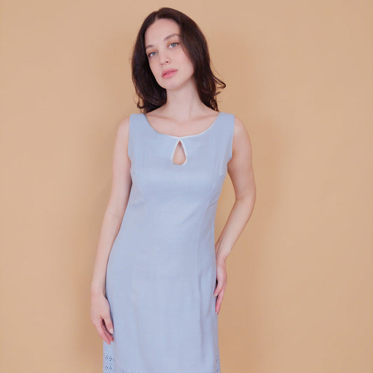 VIN-DR-31399 Vintage φόρεμα γαλάζιο M