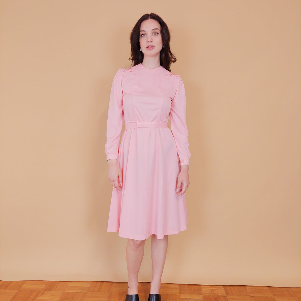 VIN-DR-31402 Vintage φόρεμα ροζ S