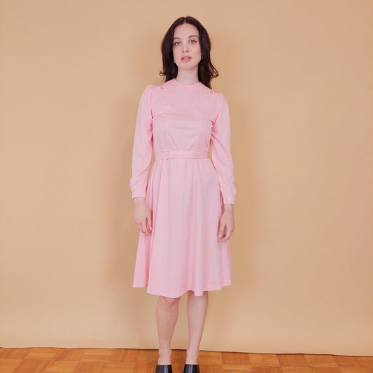 VIN-DR-31402 Vintage φόρεμα ροζ S