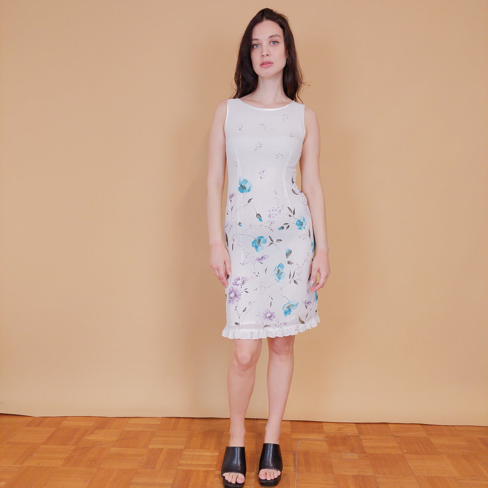 VIN-DR-31405 Vintage φόρεμα λευκό S