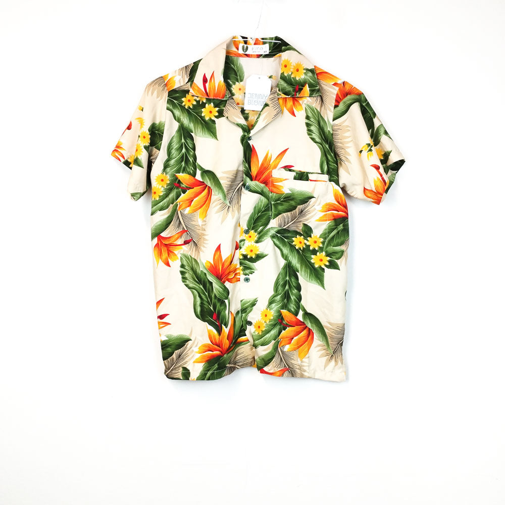 VIN-SHI-30421 Vintage πουκάμισο Hawaiian print XS