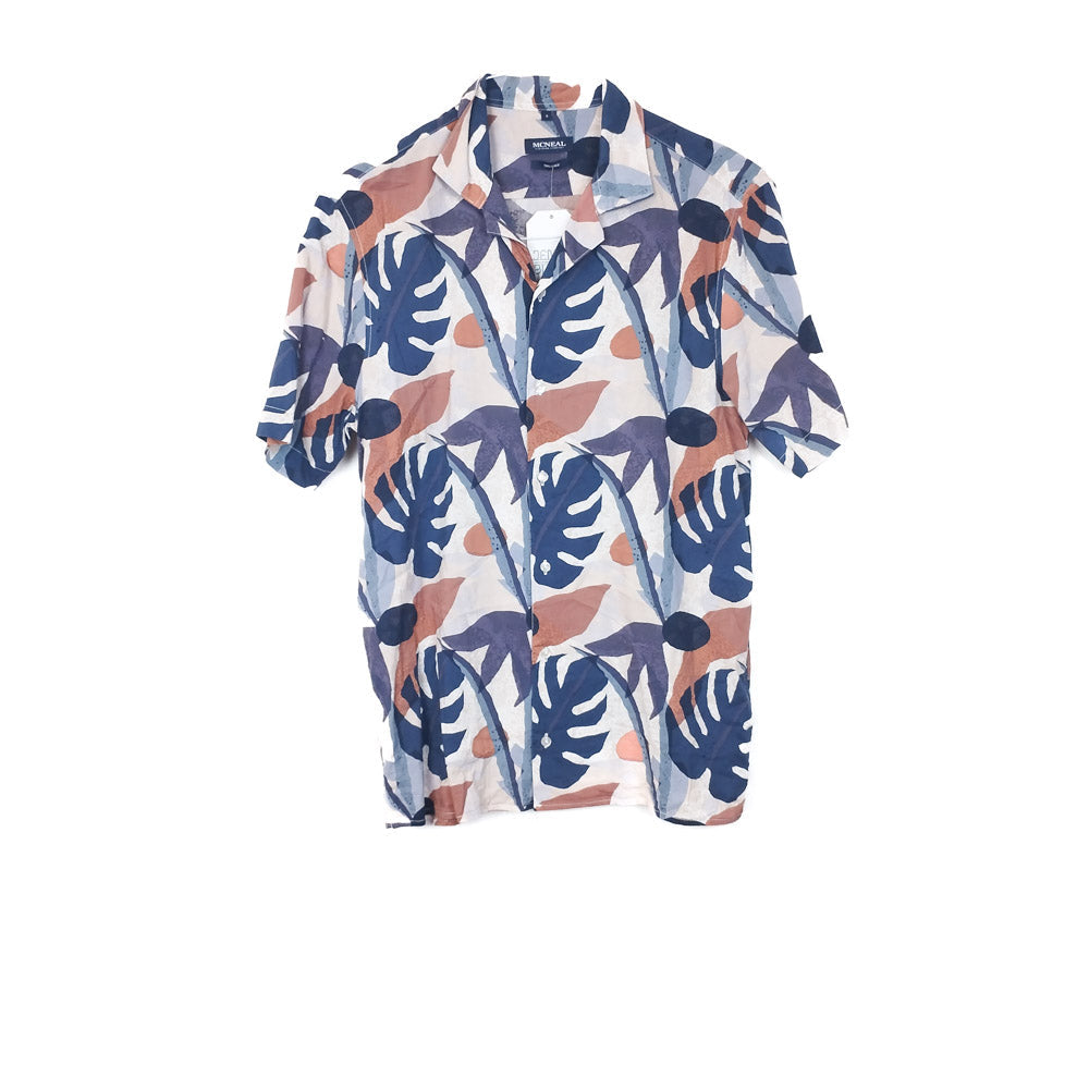 VIN-SHI-34994 Vintage πουκάμισο βαμβακερό crazy pattern style S