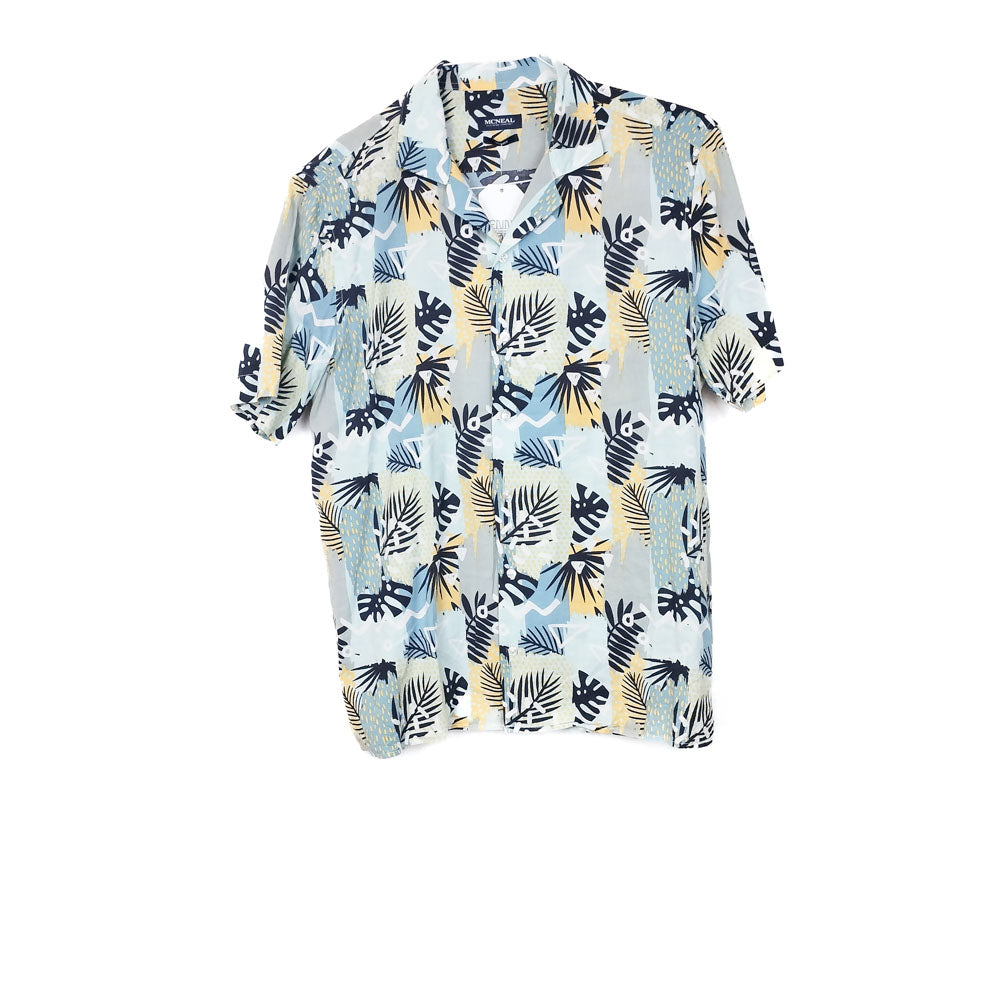 VIN-SHI-34997 Vintage πουκάμισο βαμβακερό crazy pattern style S