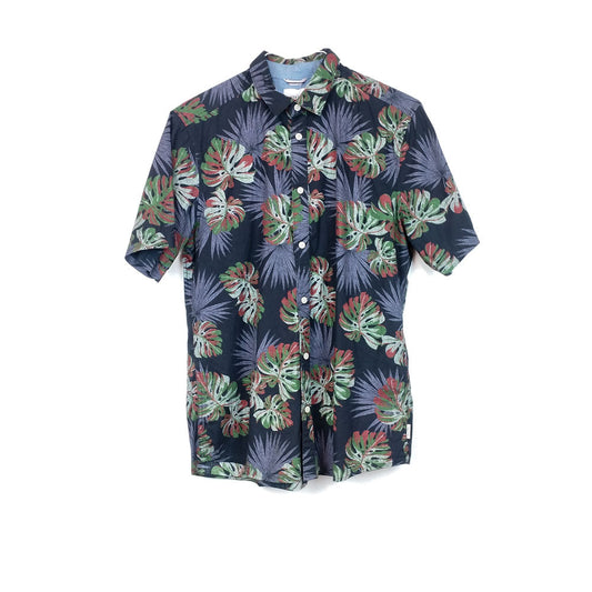 VIN-SHI-31862 Vintage πουκάμισο βαμβακερό hawaiian print M