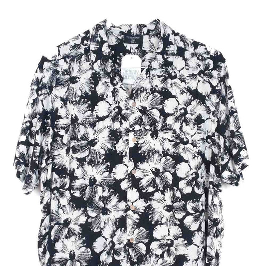 VIN-SHI-31864 Vintage πουκάμισο βισκόζη hawaiian print L