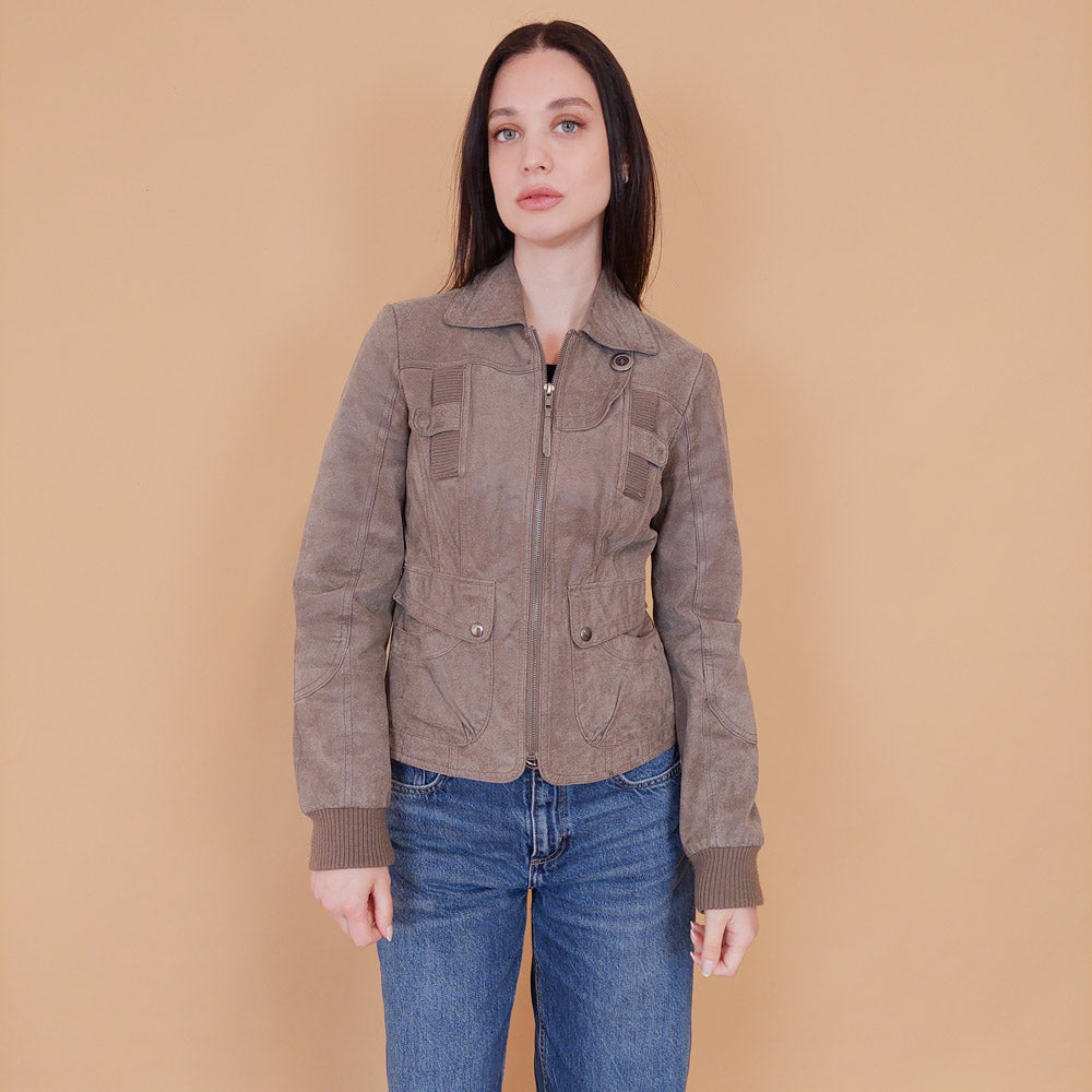 VIN-OUTW-31242 Vintage δερμάτινο τζάκετ S