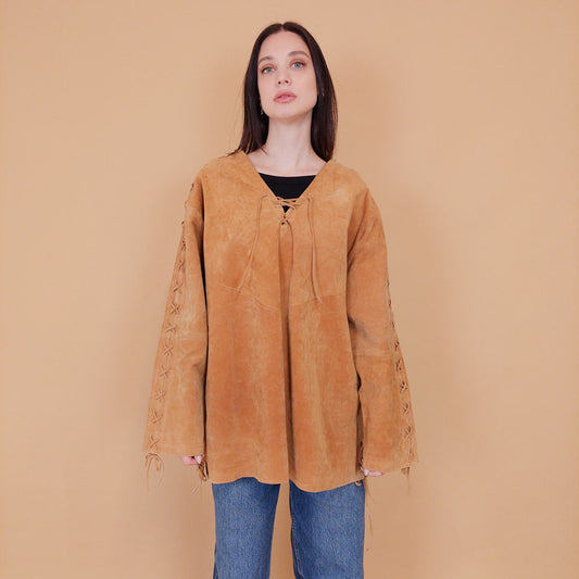 VIN-OUTW-31250 Vintage σουέντ πανωφόρι L