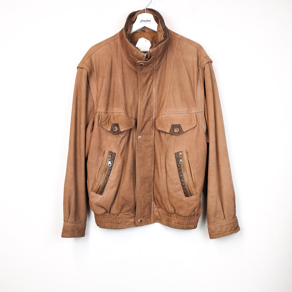 VIN-OUTW-31323 Vintage δερμάτινο jacket 2 σε 1 Μ-L