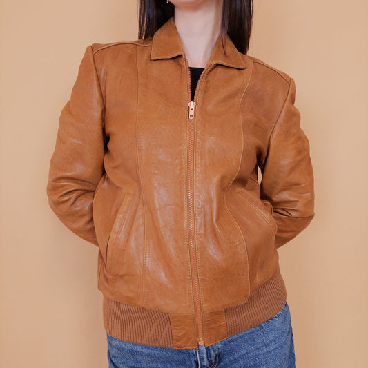 VIN-OUTW-31232 Vintage δερμάτινο τζάκετ S