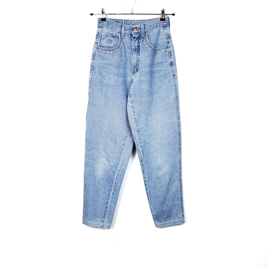VIN-TR-32595 Vintage denim ψηλόμεσο παντελόνι S