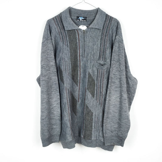 VIN-KNIT-28449 Vintage πλεκτή μπλούζα γκρι L