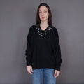 VIN-KNIT-33258 Vintage πλεκτή μπλούζα μάλλινη L