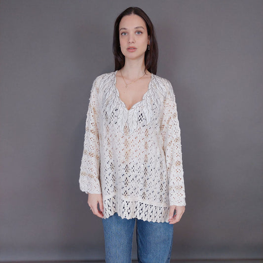 VIN-KNIT-33254 Vintage πλεκτή μπλούζα L-XL