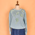 VIN-KNIT-35747 Vintage πλεκτή μπλούζα 90's style M-L