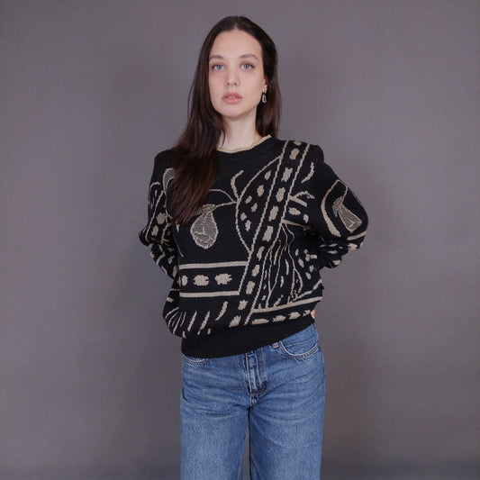 VIN-KNIT-33250 Vintage πλεκτή μπλούζα Μ