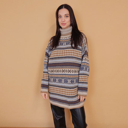 VIN-KNIT-29749 Vintage μπλούζα ζιβάνγκο πλεκτή XL
