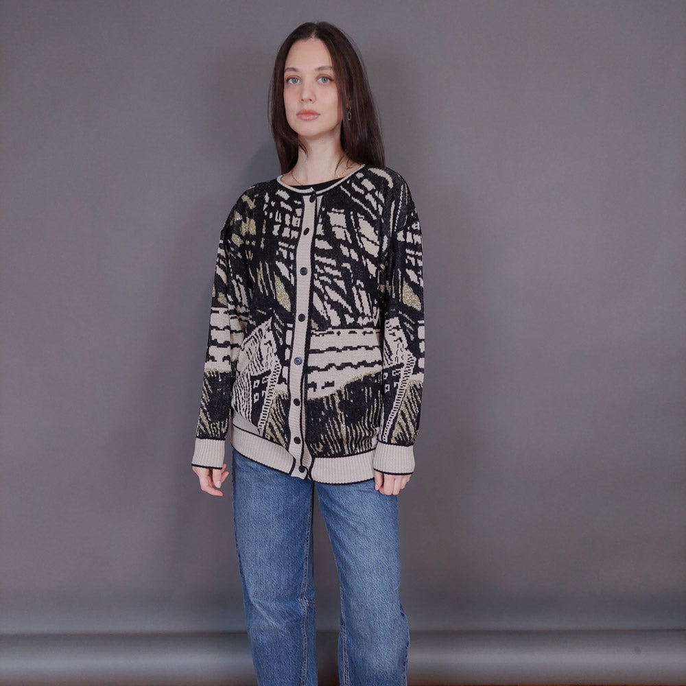 VIN-KNIT-33244 Vintage πλεκτή ζακέτα L