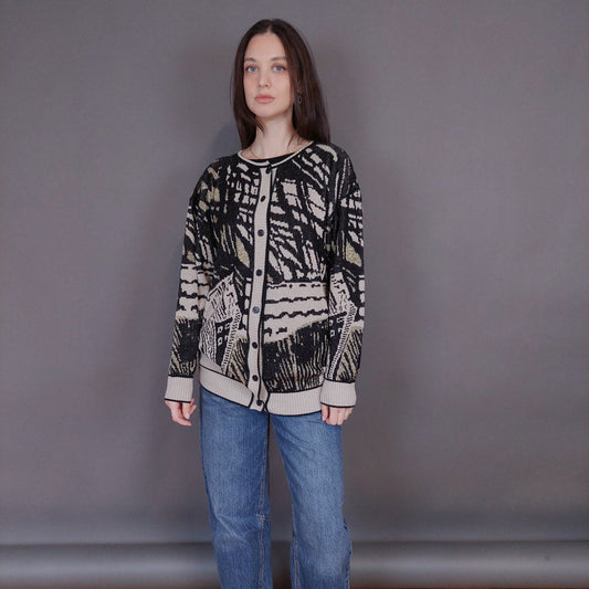 VIN-KNIT-33244 Vintage πλεκτή ζακέτα L