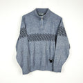 VIN-KNIT-28425 Vintage πλεκτή μπλούζα με φερμουάρ Μ