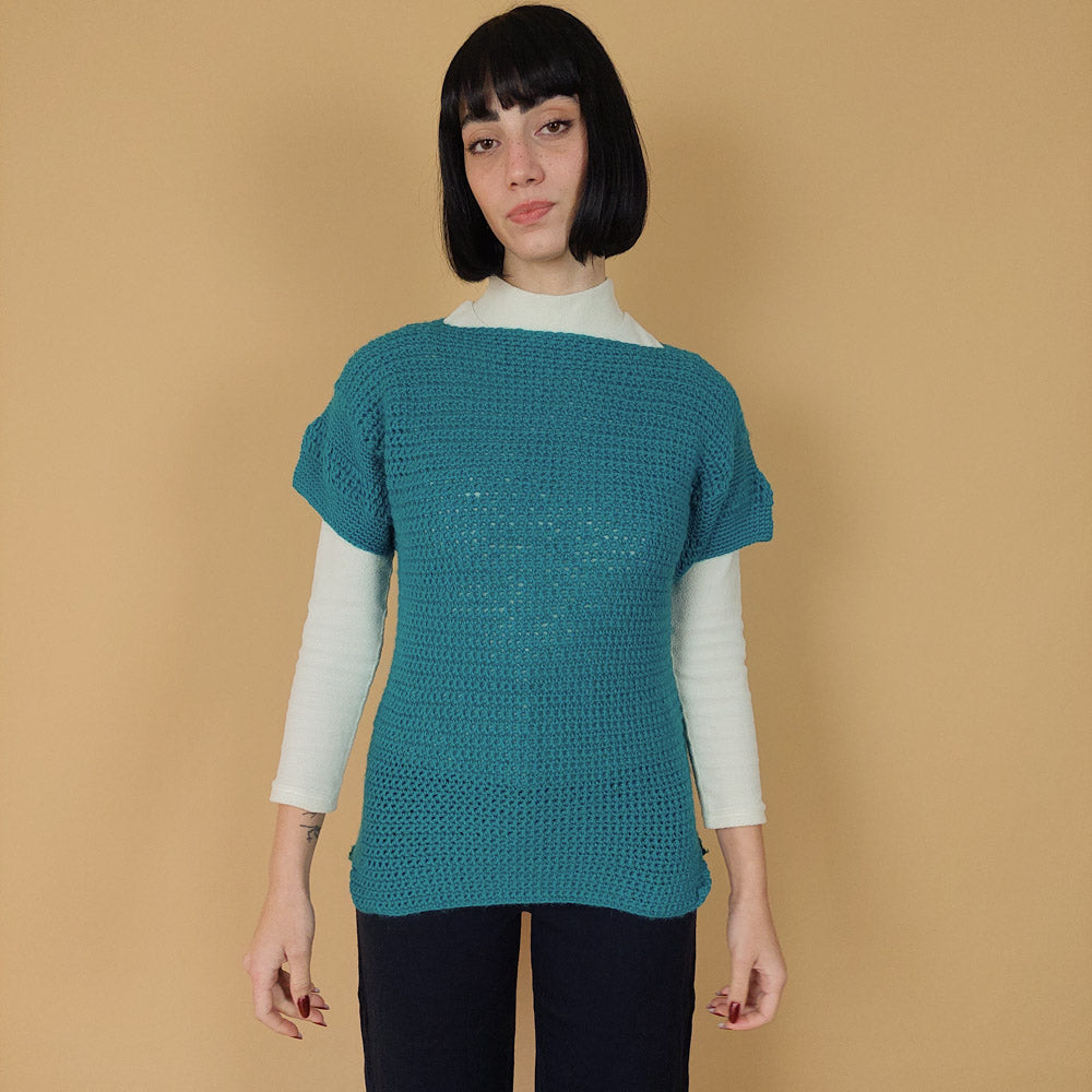 VIN-KNIT-25726 Vintage πλεκτό handmade S-M