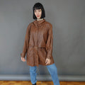 VIN-OUTW-26430 Vintage δερμάτινο τζάκετ parka M-L