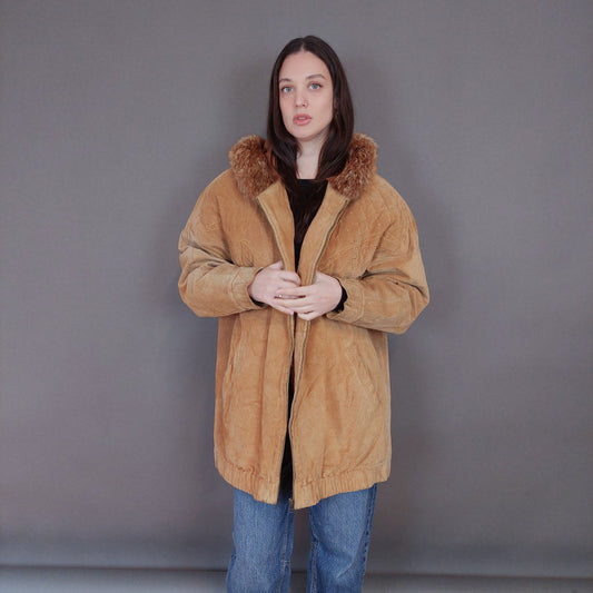 VIN-OUTW-33352 Vintage δερμάτινο σουέντ jacket L-XL