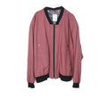 VIN-OUTW-34607 Vintage μπορντό μεταξωτό bomber jacket L-XL