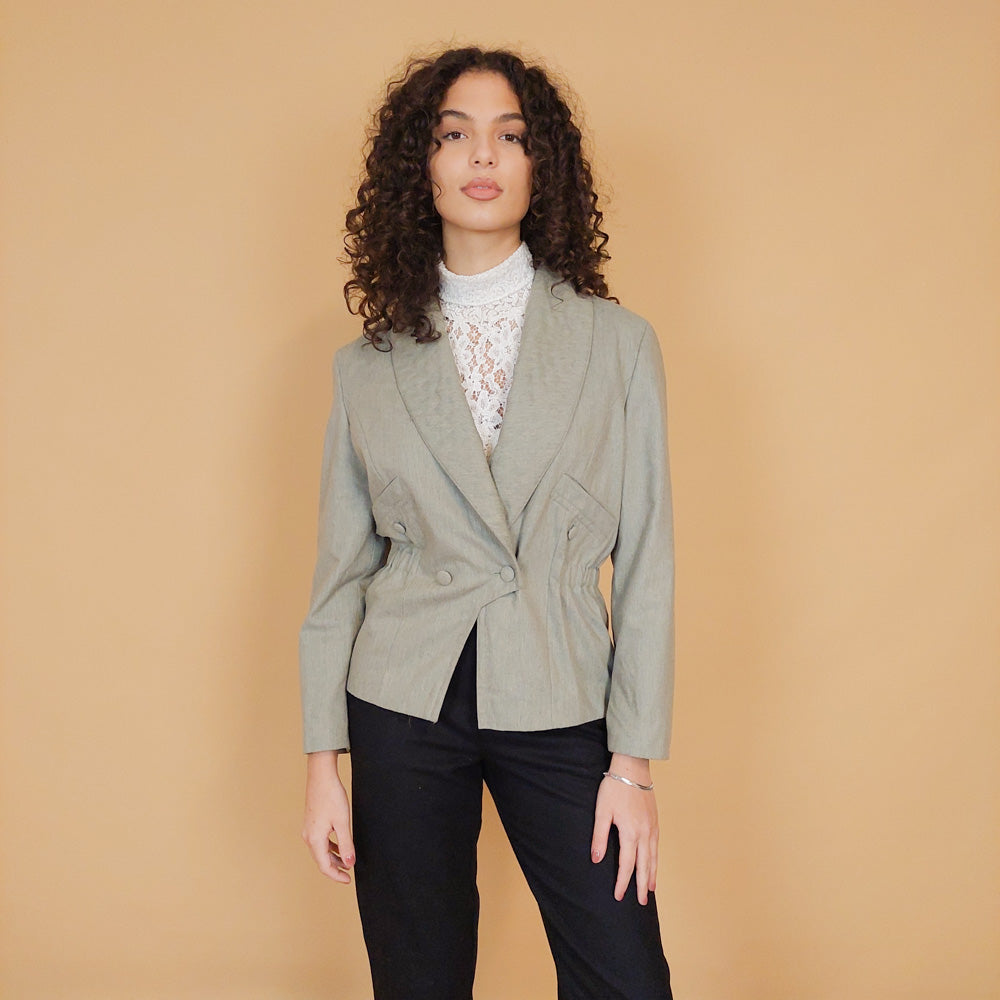 VIN-OUTW-29163 Vintage σακάκι λαδί S-M