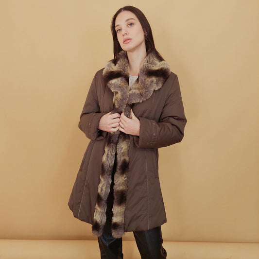 VIN-OUTW-29770 Vintage μπουφάν με γούνα M-L